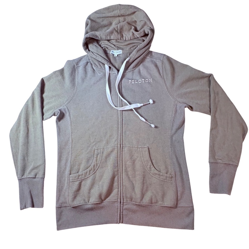 Peloton Full Zip Hoodie Zip Women's Medium olive Athleisure Sweatshirt